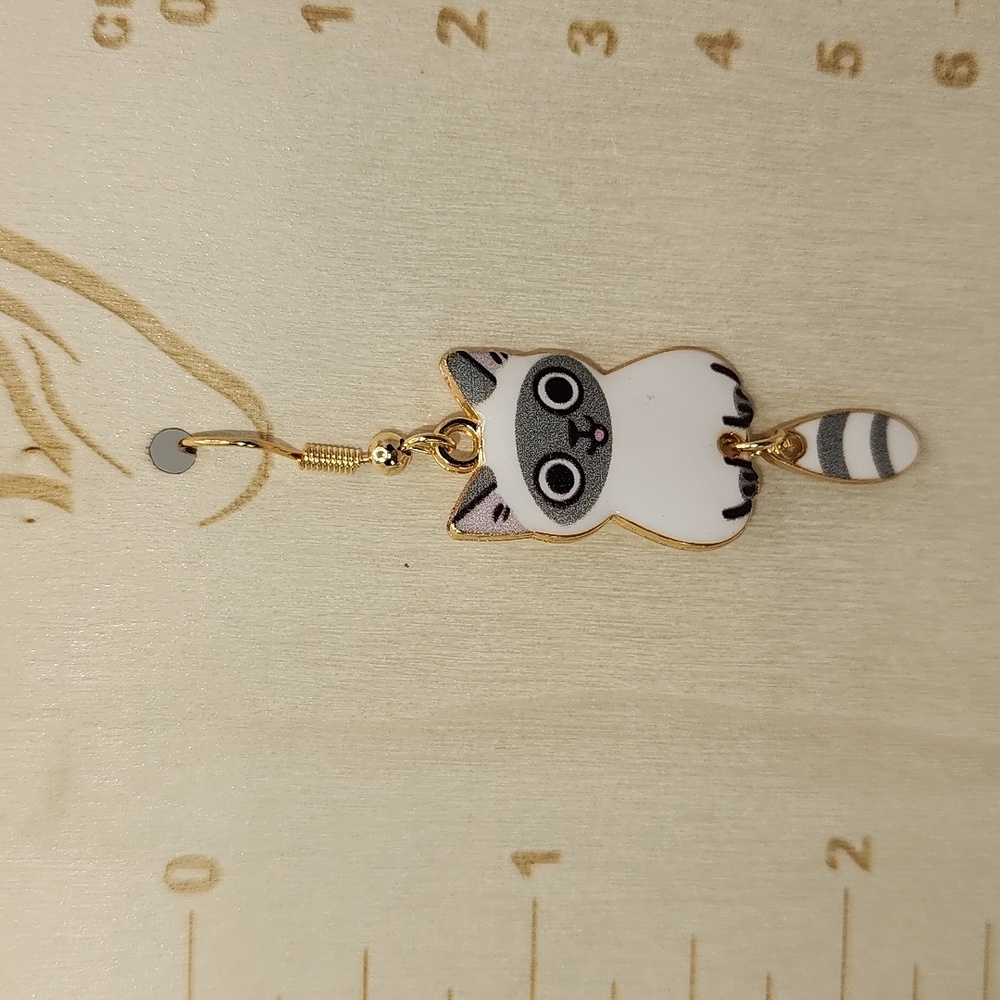 Cute Cat Earrings with Gold Accents - Picture 6 of 7